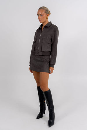 PRE ORDER Jetta Mini Skirt Charcoal
