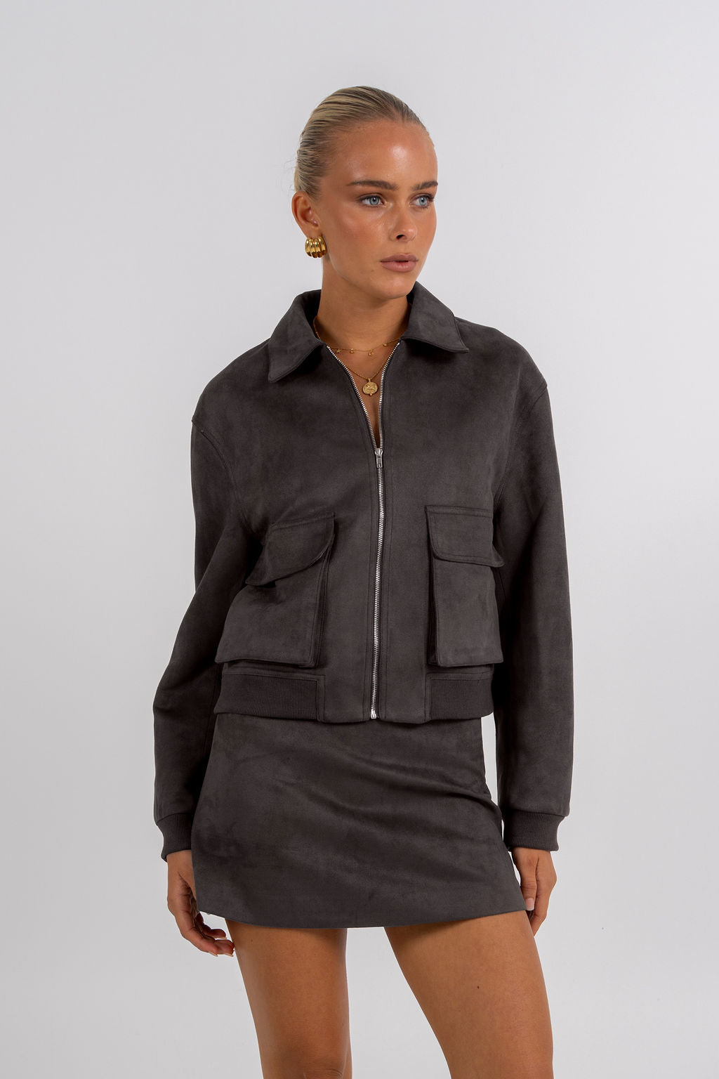 PRE ORDER Jetta Mini Skirt Charcoal