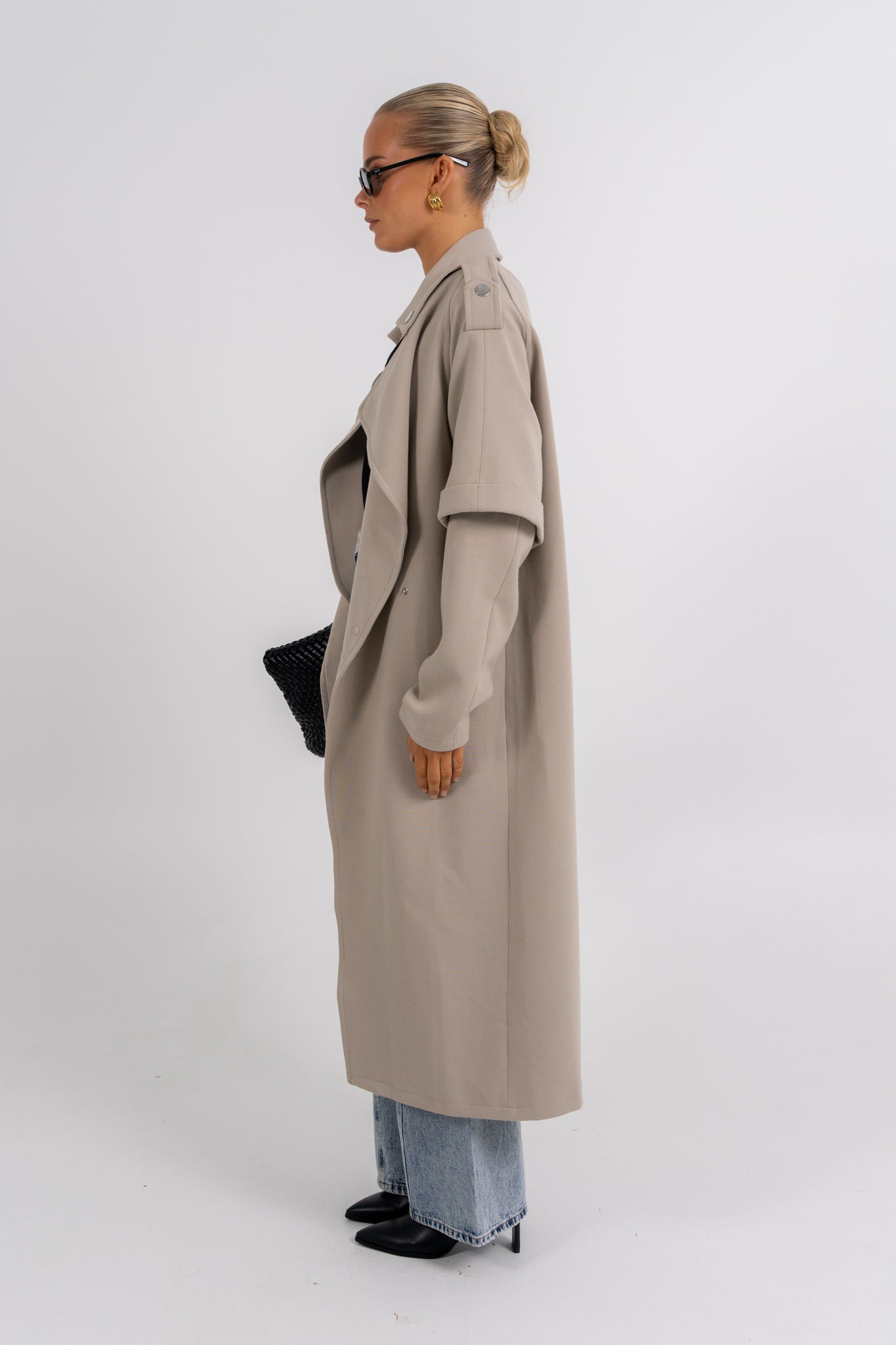 Sarah Trench Coat Stone Grey