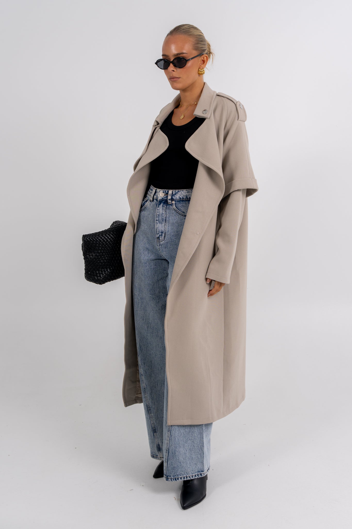 Sarah Trench Coat Stone Grey