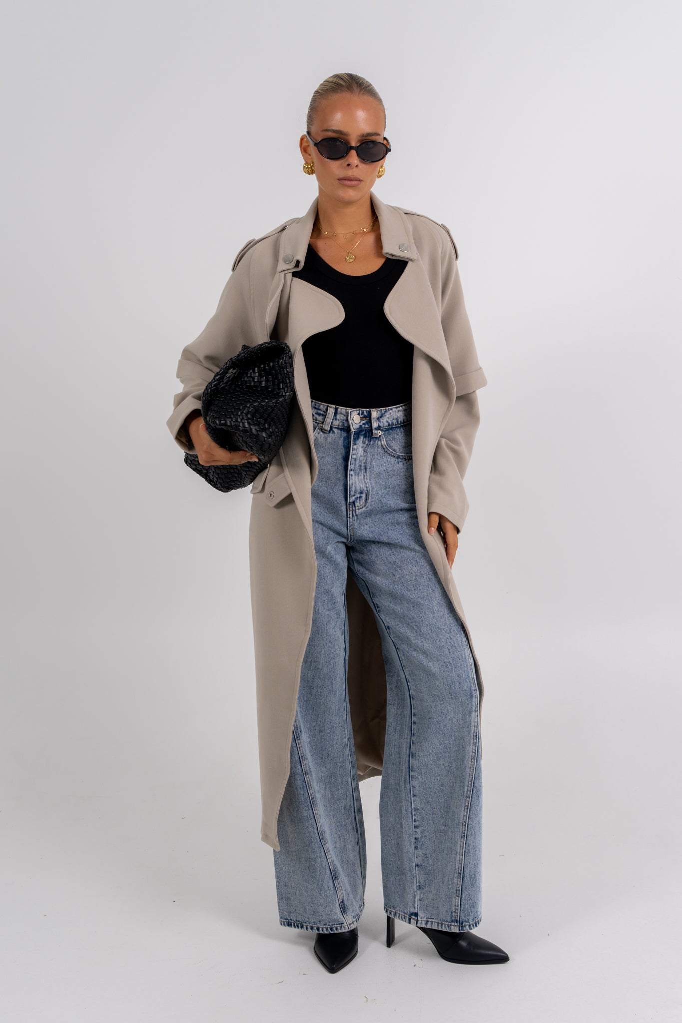 Sarah Trench Coat Stone Grey