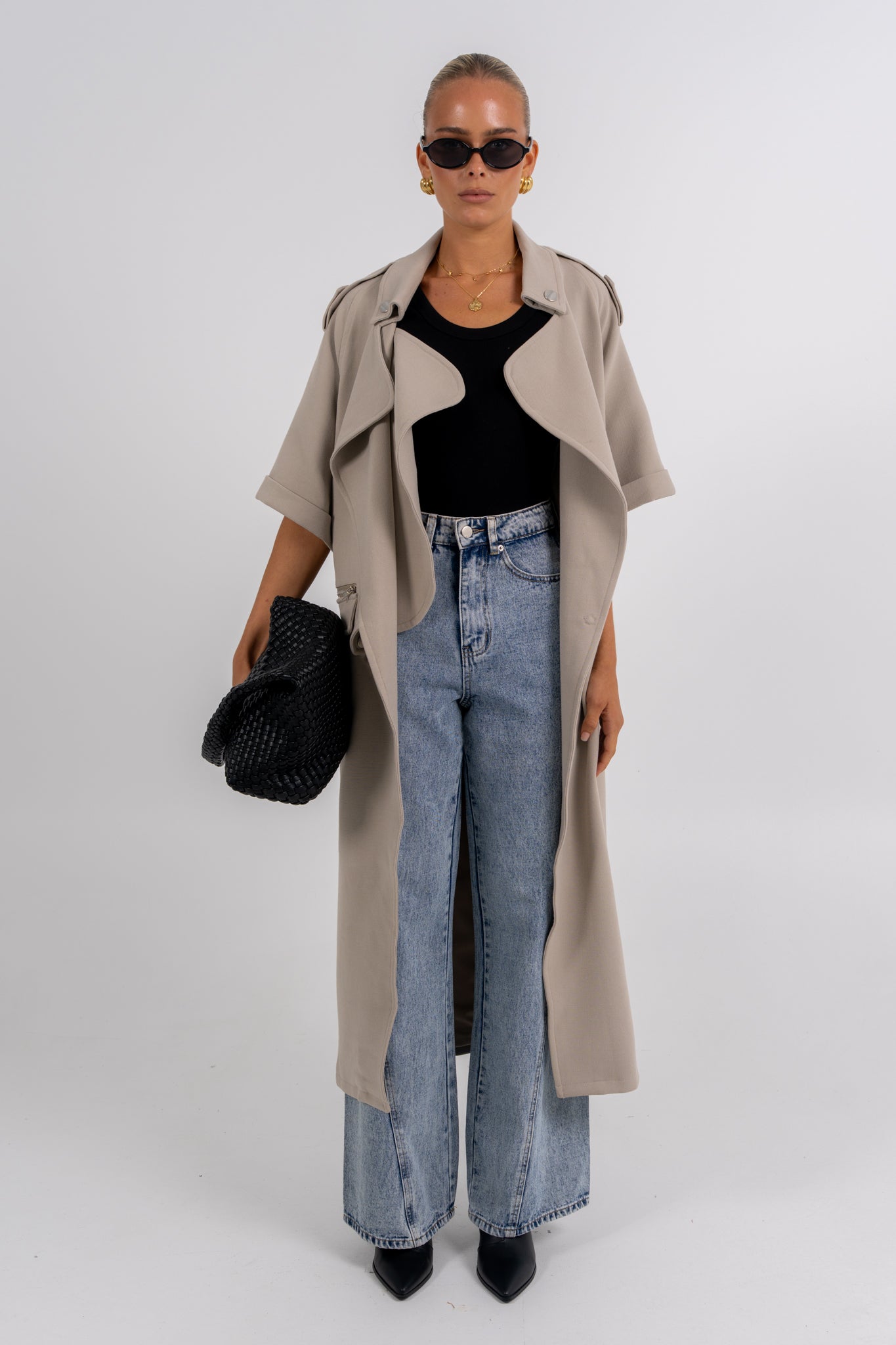 Sarah Trench Coat Stone Grey