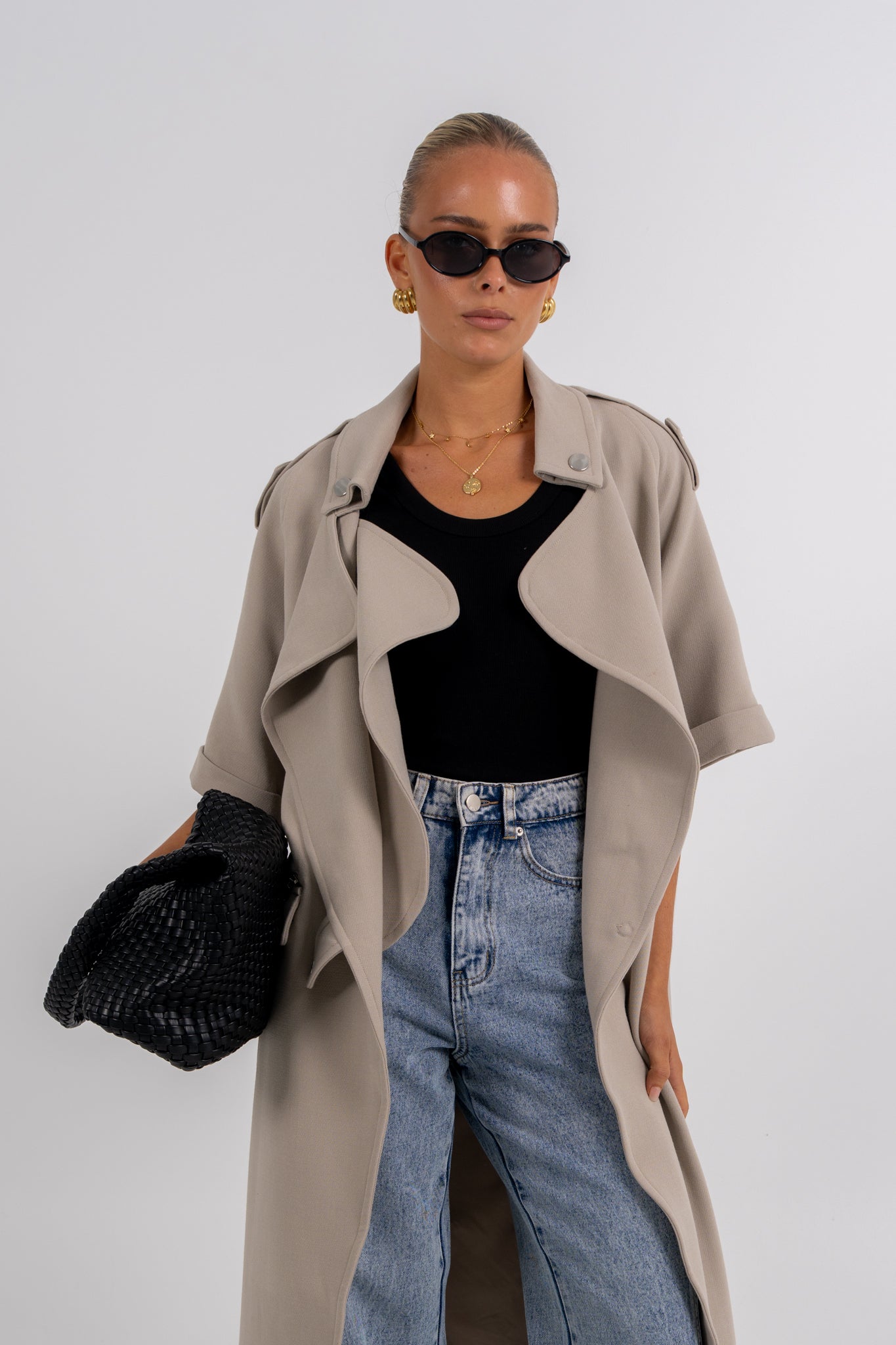 Sarah Trench Coat Stone Grey