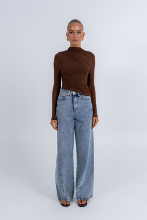 Dakitah Long Sleeve Top Brown