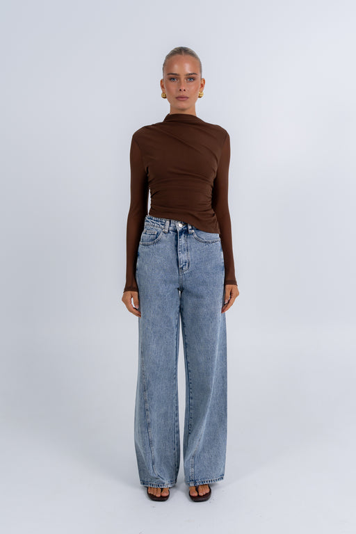 Dakitah Long Sleeve Top Brown