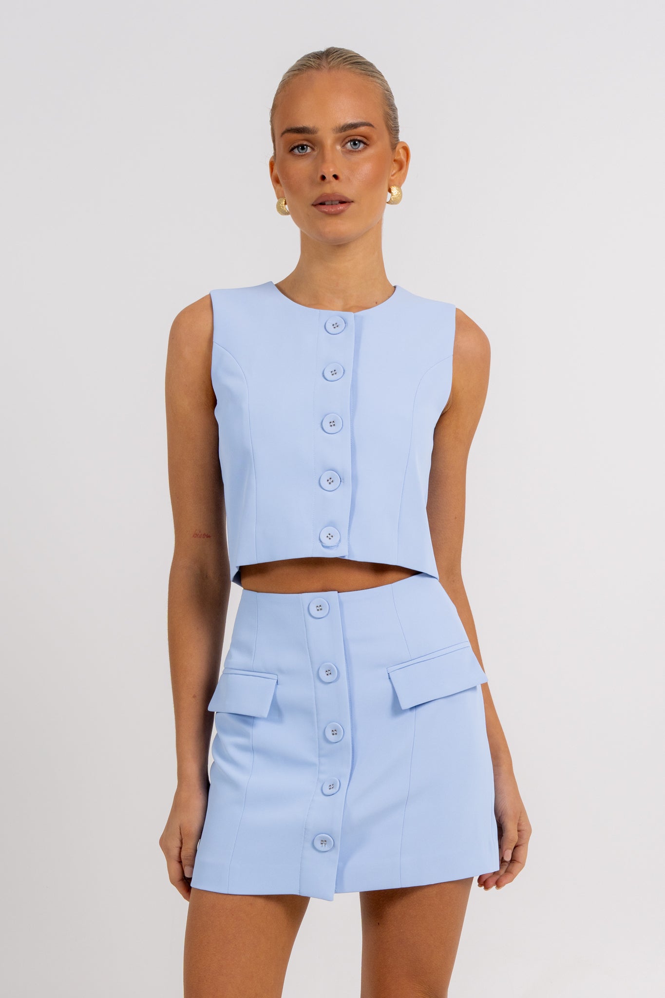 Haider Mini Skirt Cornflower Blue