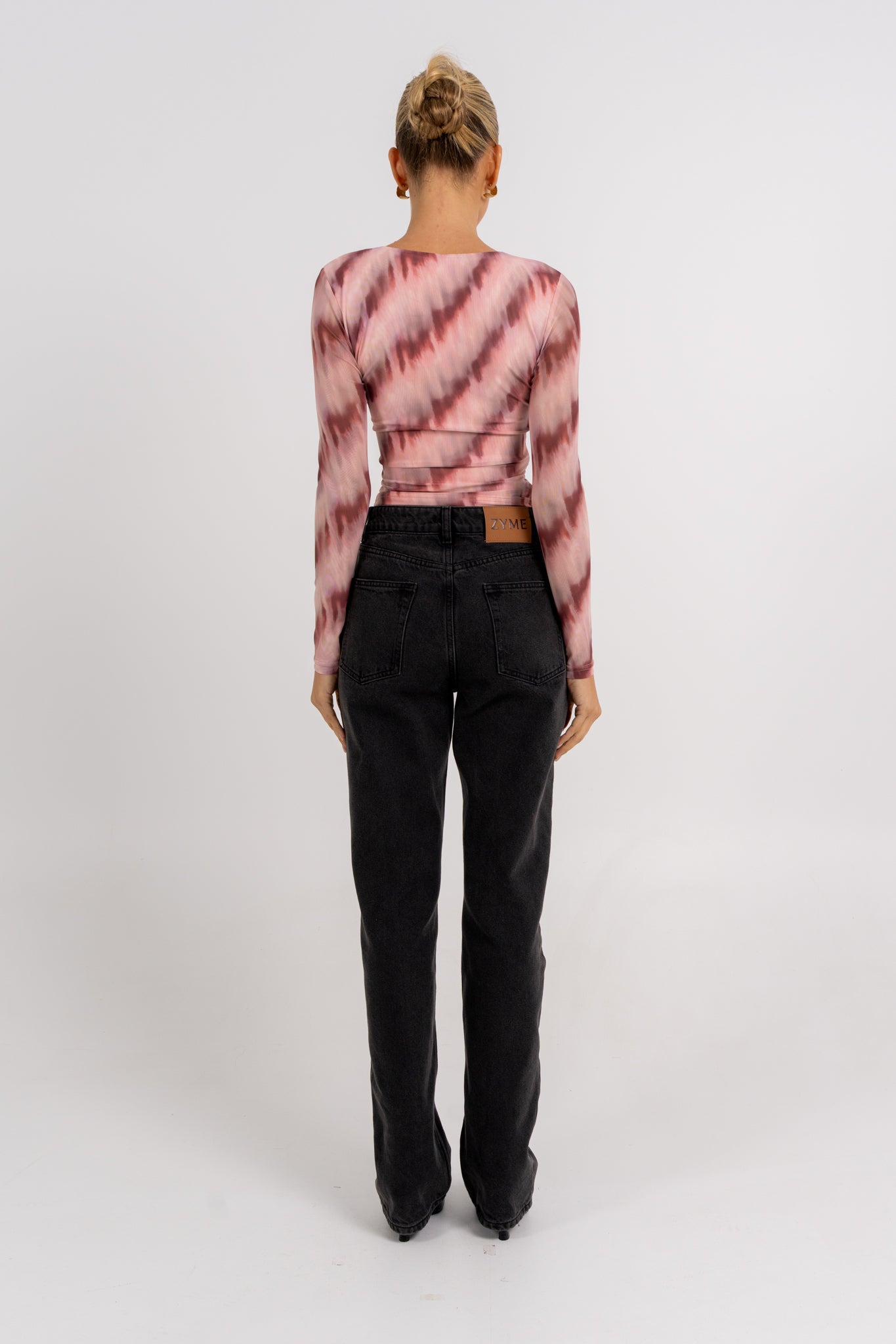 Genevieve Long Sleeve Top Berry Watercolour