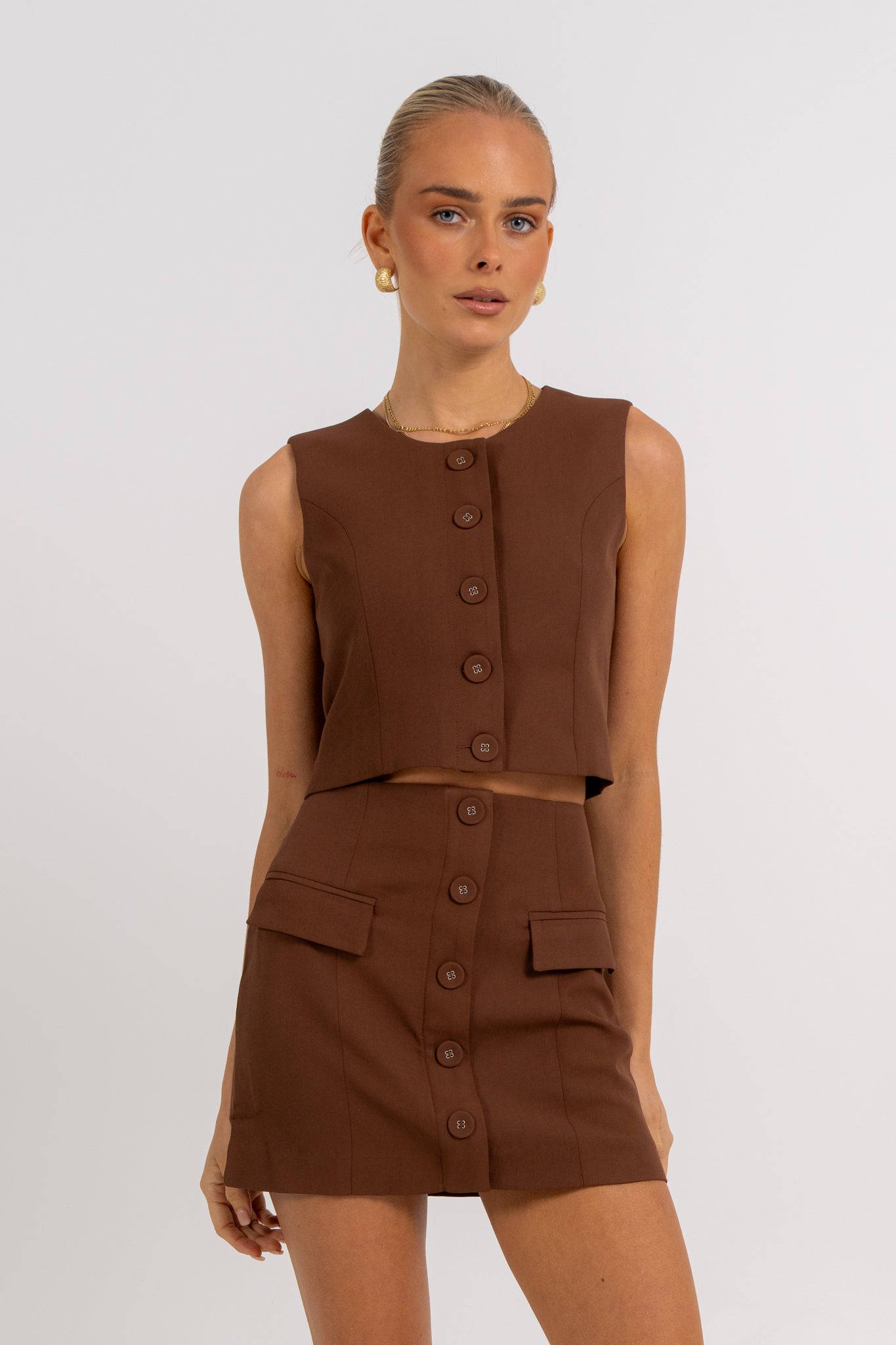 Haider Mini Skirt Chocolate