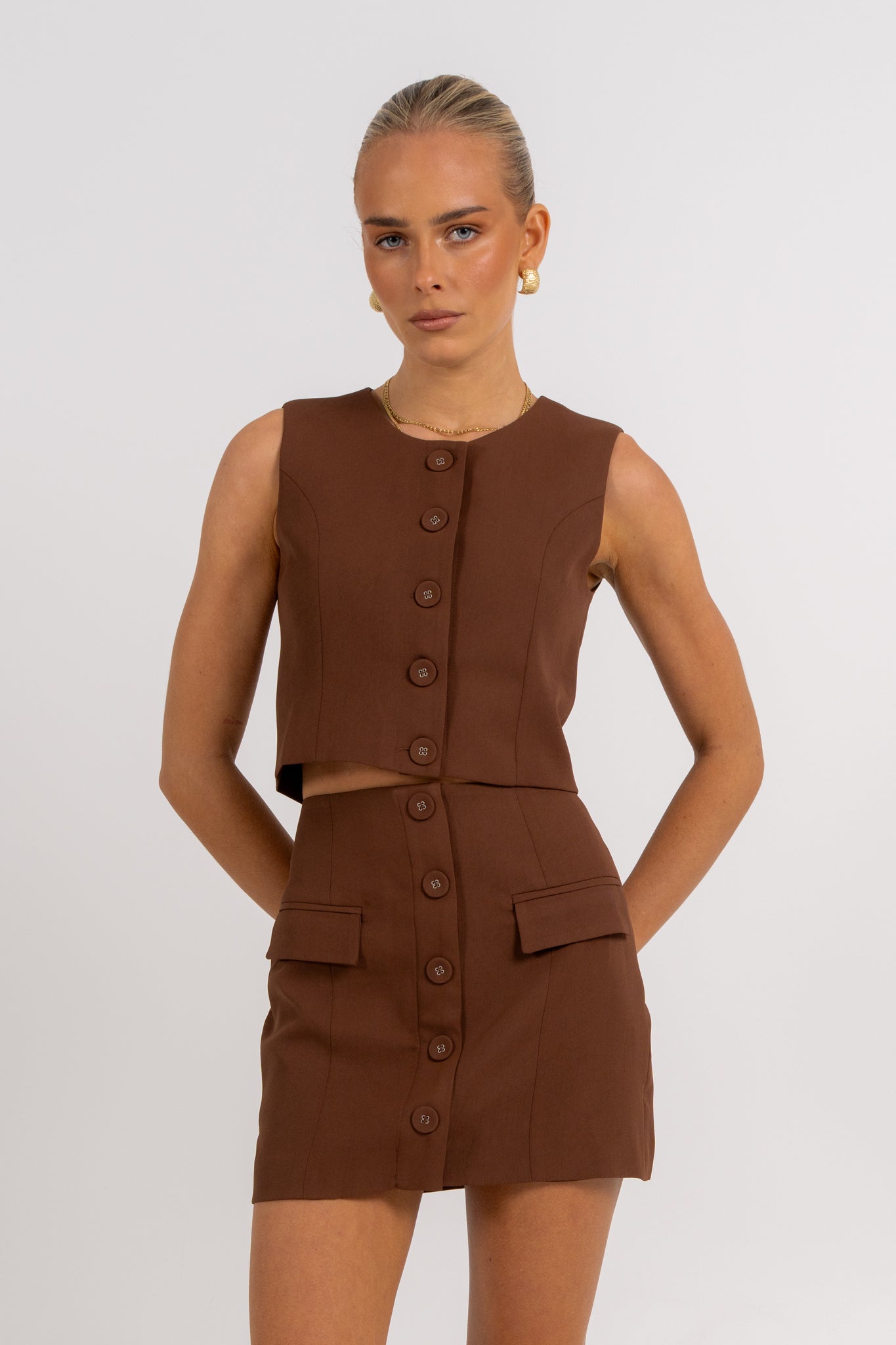 Haider Mini Skirt Chocolate