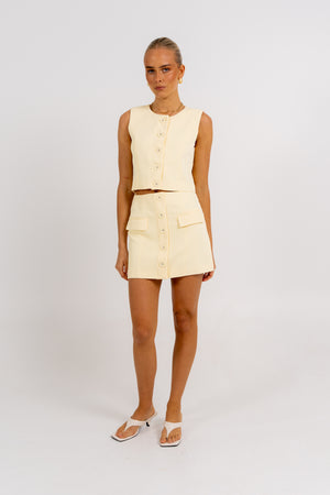 Haider Mini Skirt Pastel Lemon