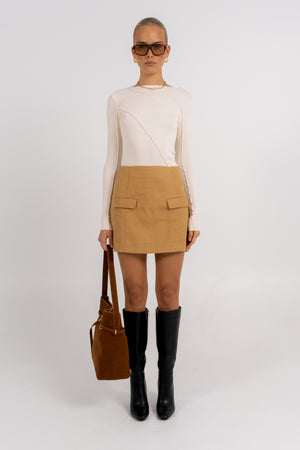 Basilio Mini Skirt Tan