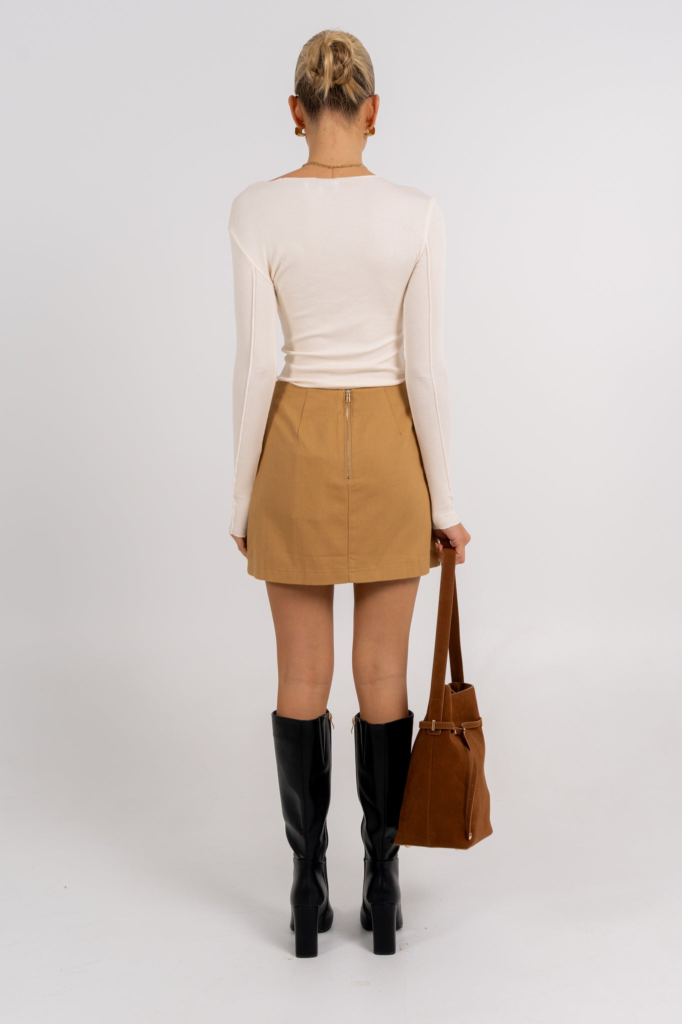 Basilio Mini Skirt Tan
