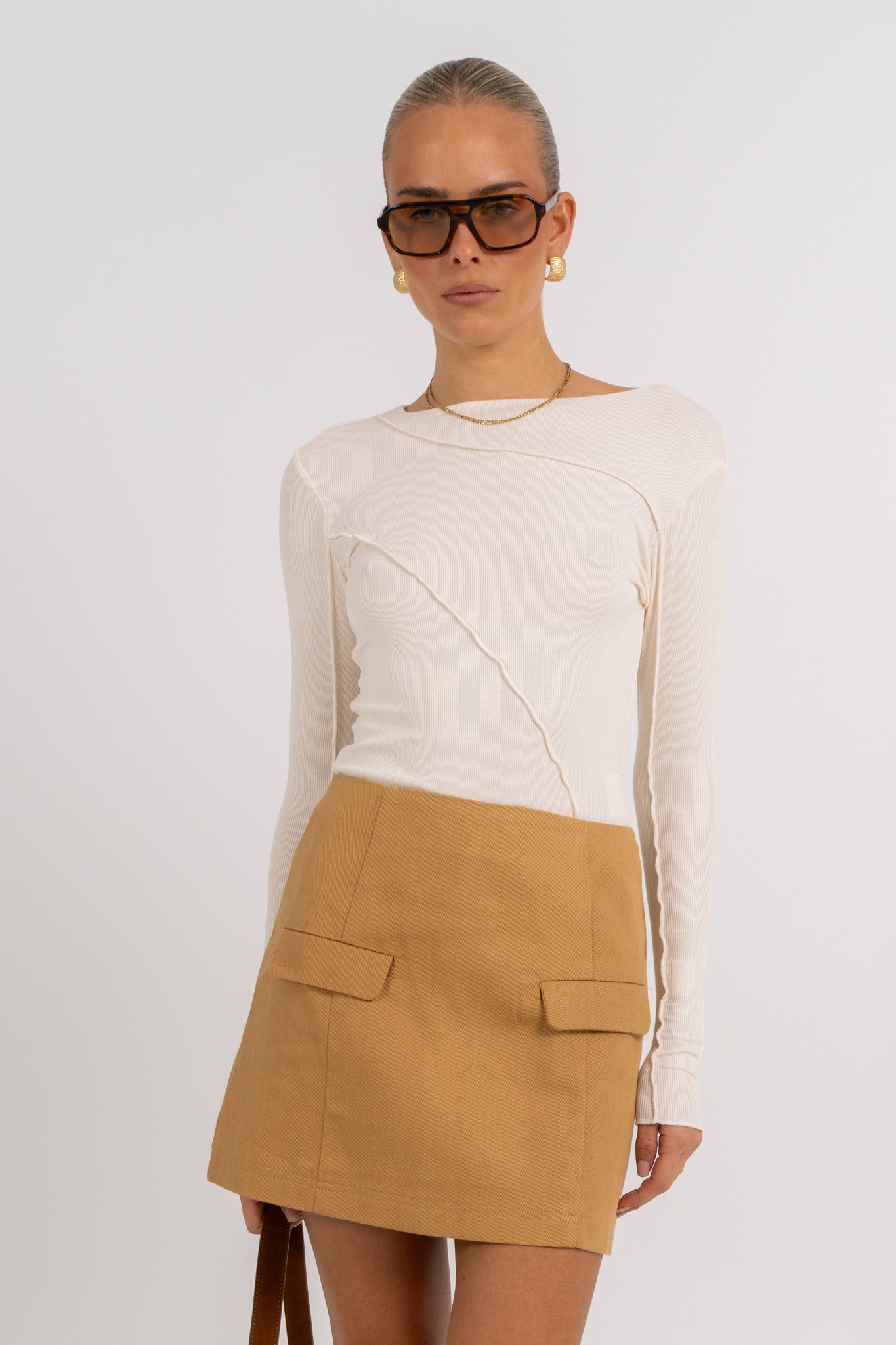 Basilio Mini Skirt Tan
