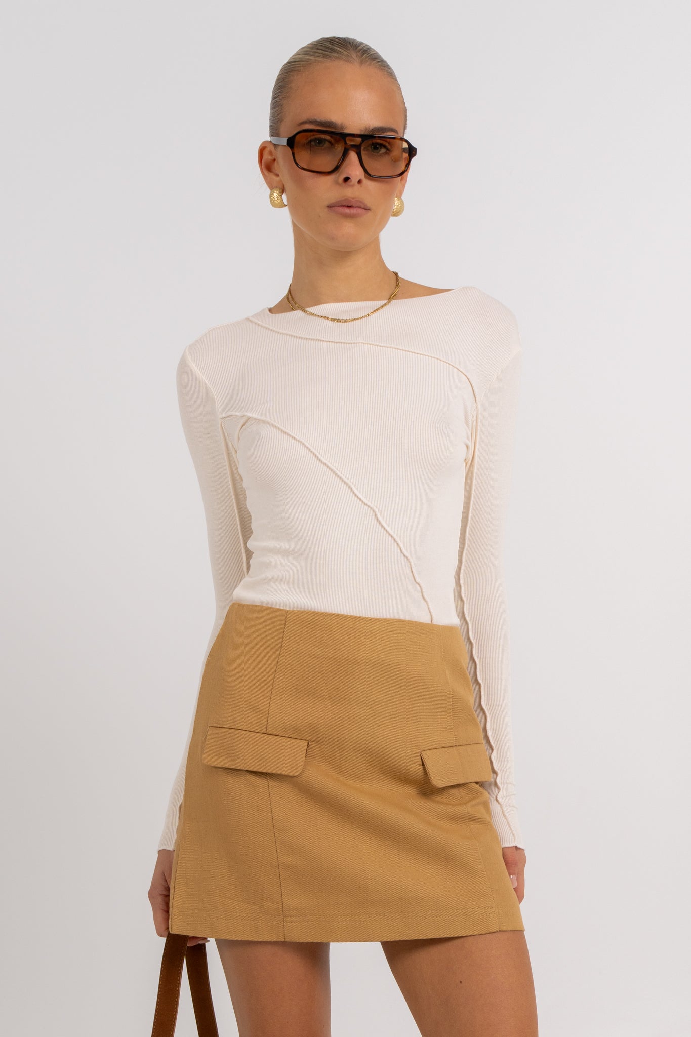 Basilio Mini Skirt Tan