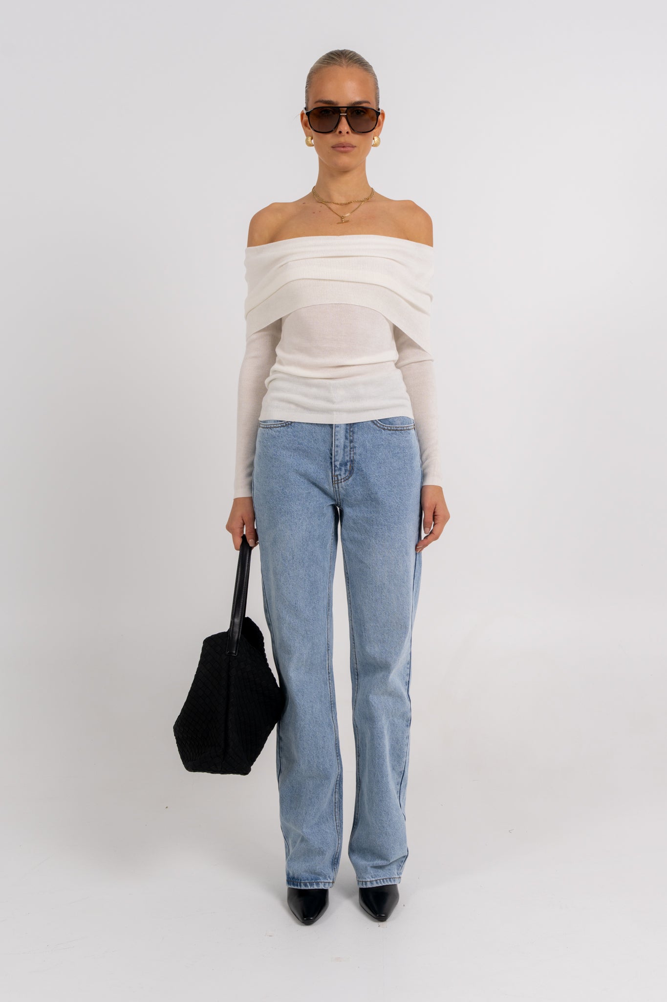 Garnet Off-Shoulder Top Ivory