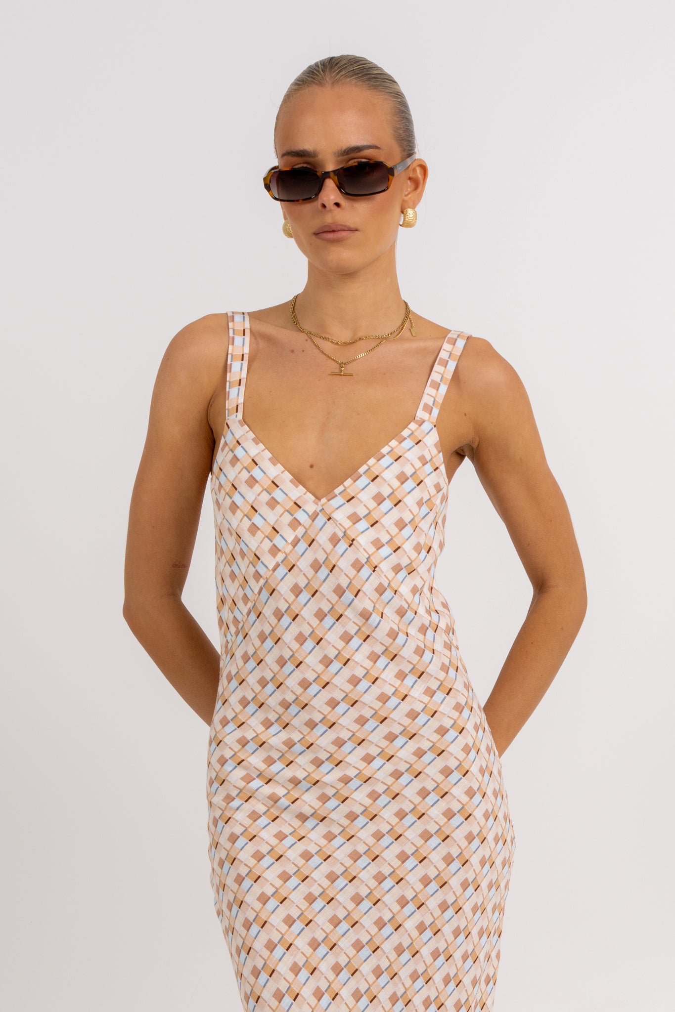 Giro Dress Beige Check