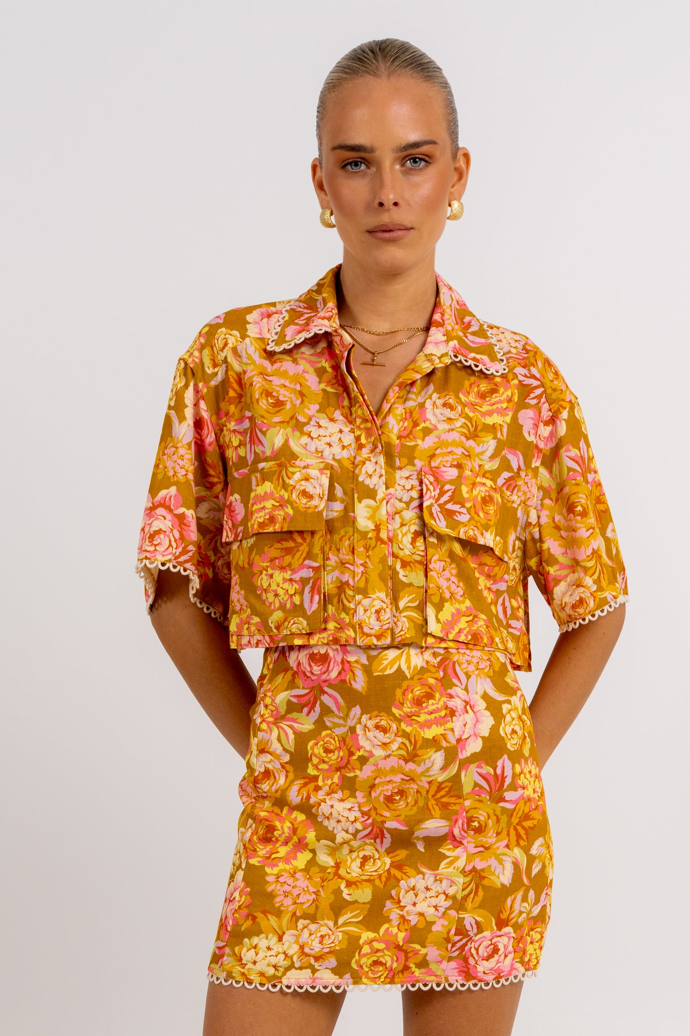 Esimio Shirt Hinterbloom Print