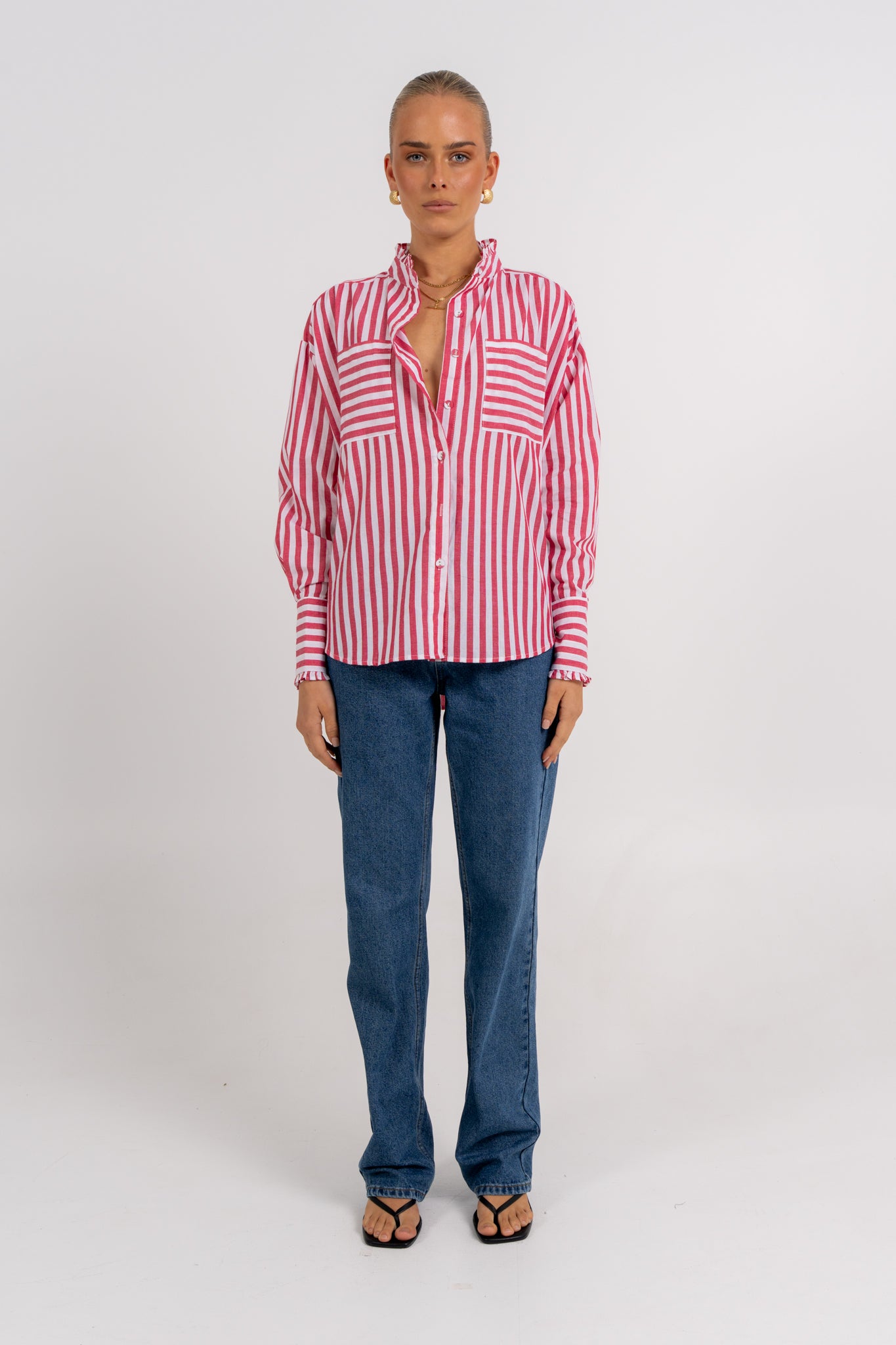 Uccella Shirt Red Stripe