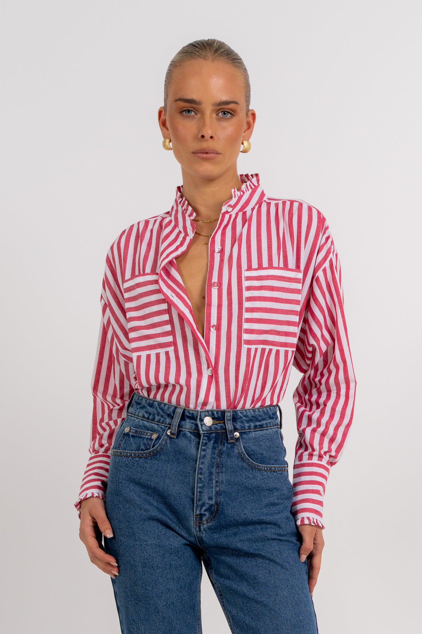 Uccella Shirt Red Stripe