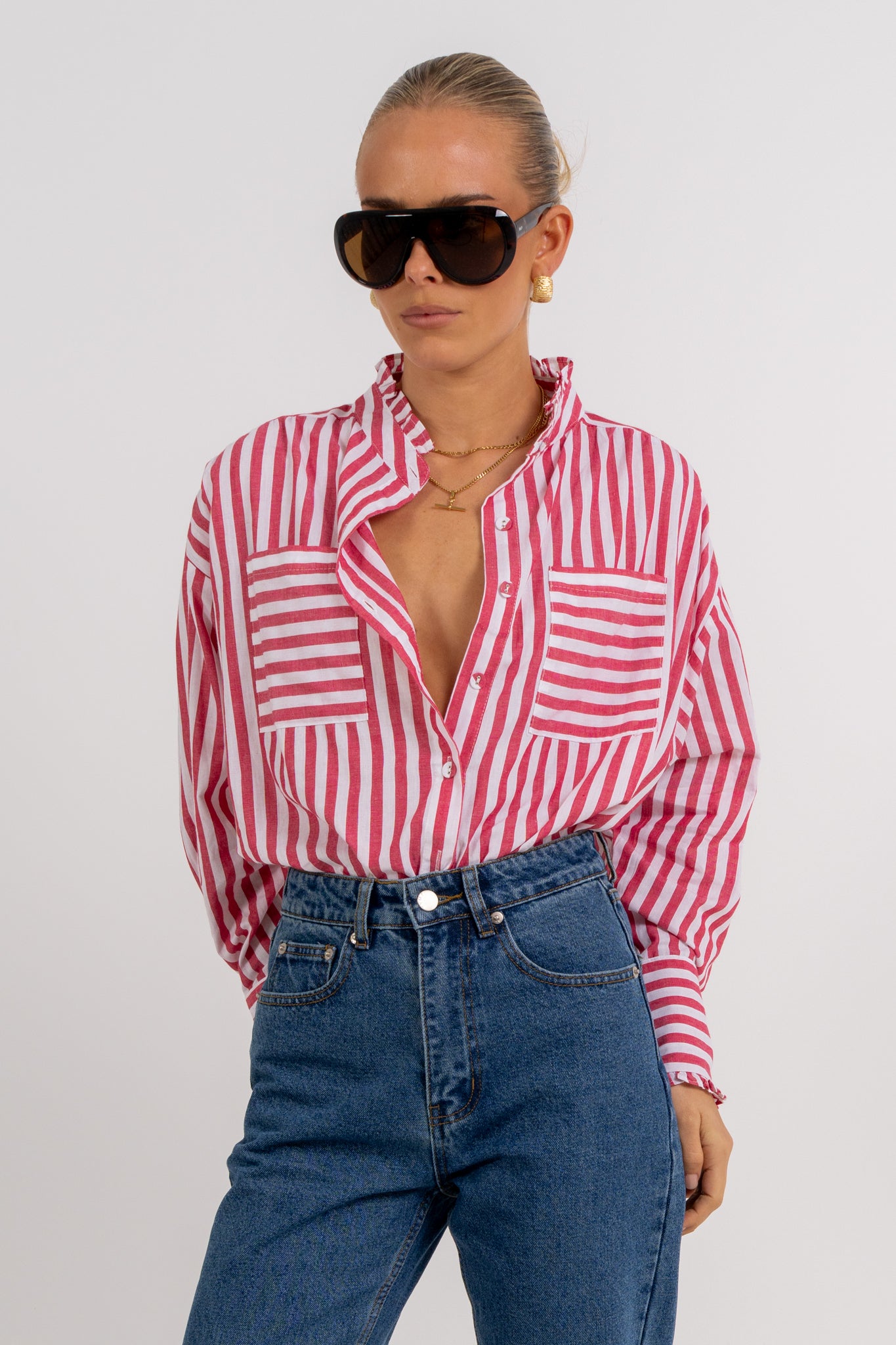 Uccella Shirt Red Stripe