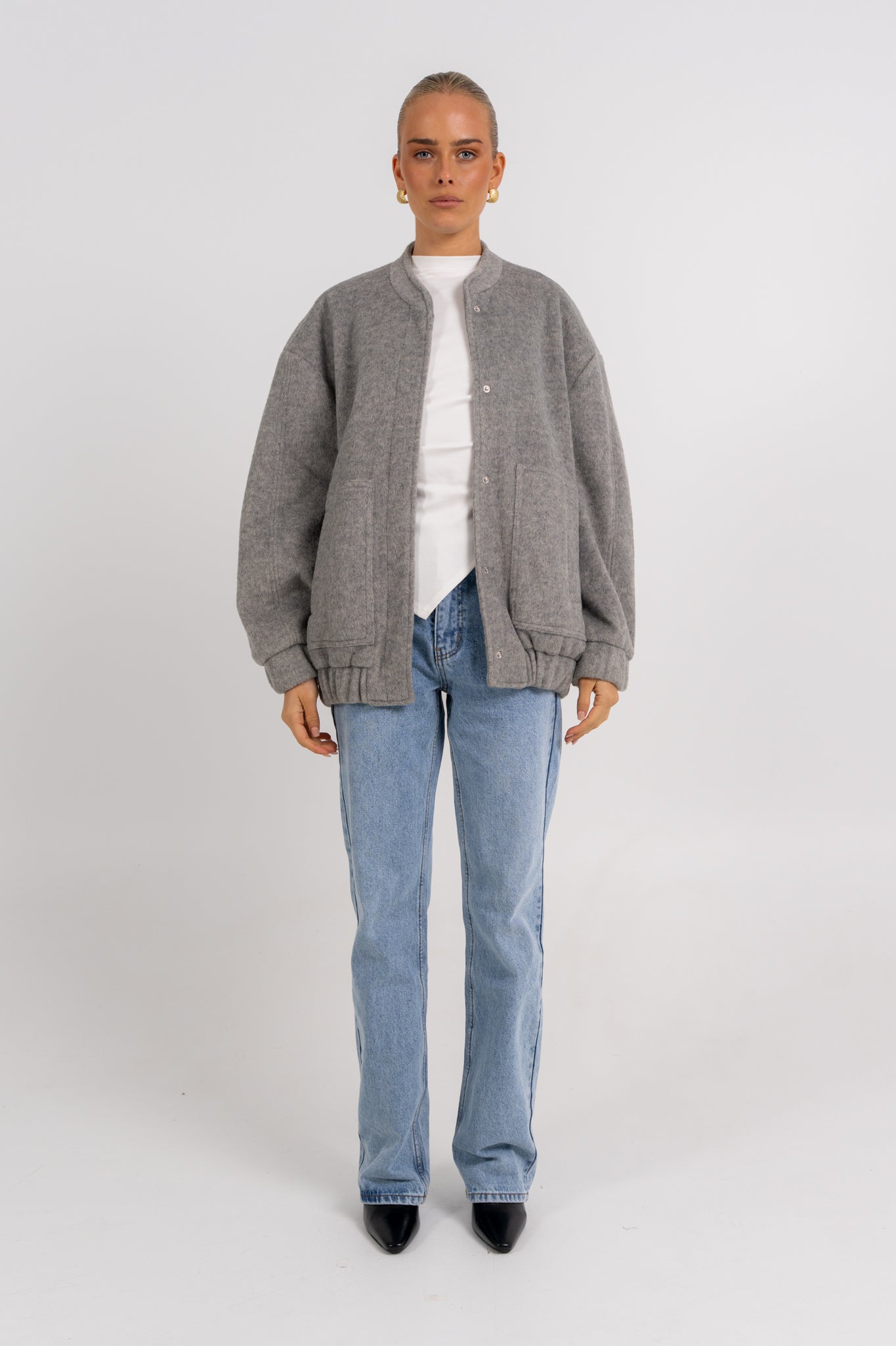 Tully Bomber Jacket Grey