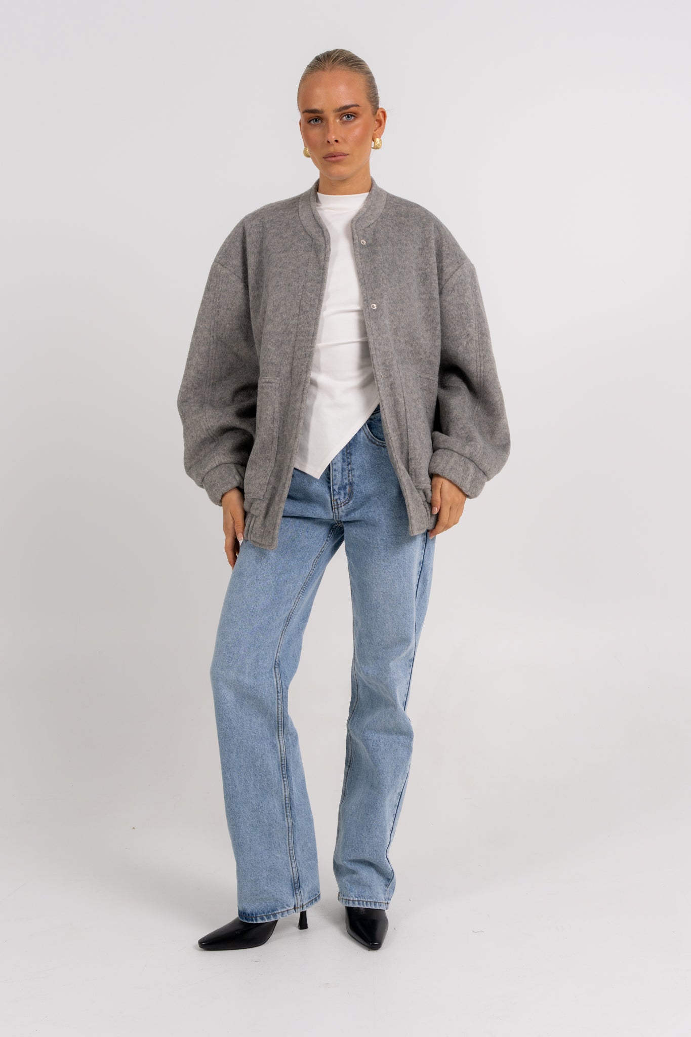 Tully Bomber Jacket Grey