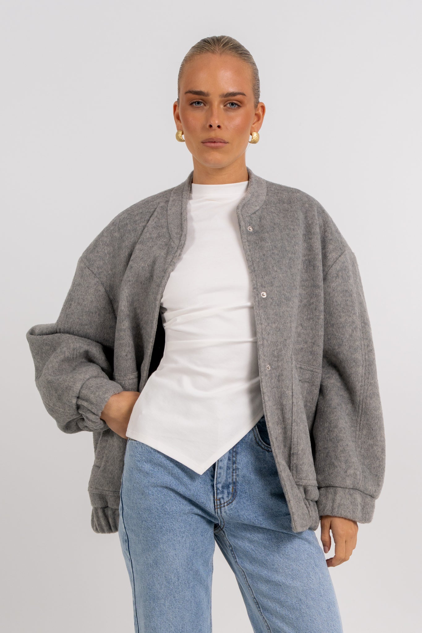 Tully Bomber Jacket Grey