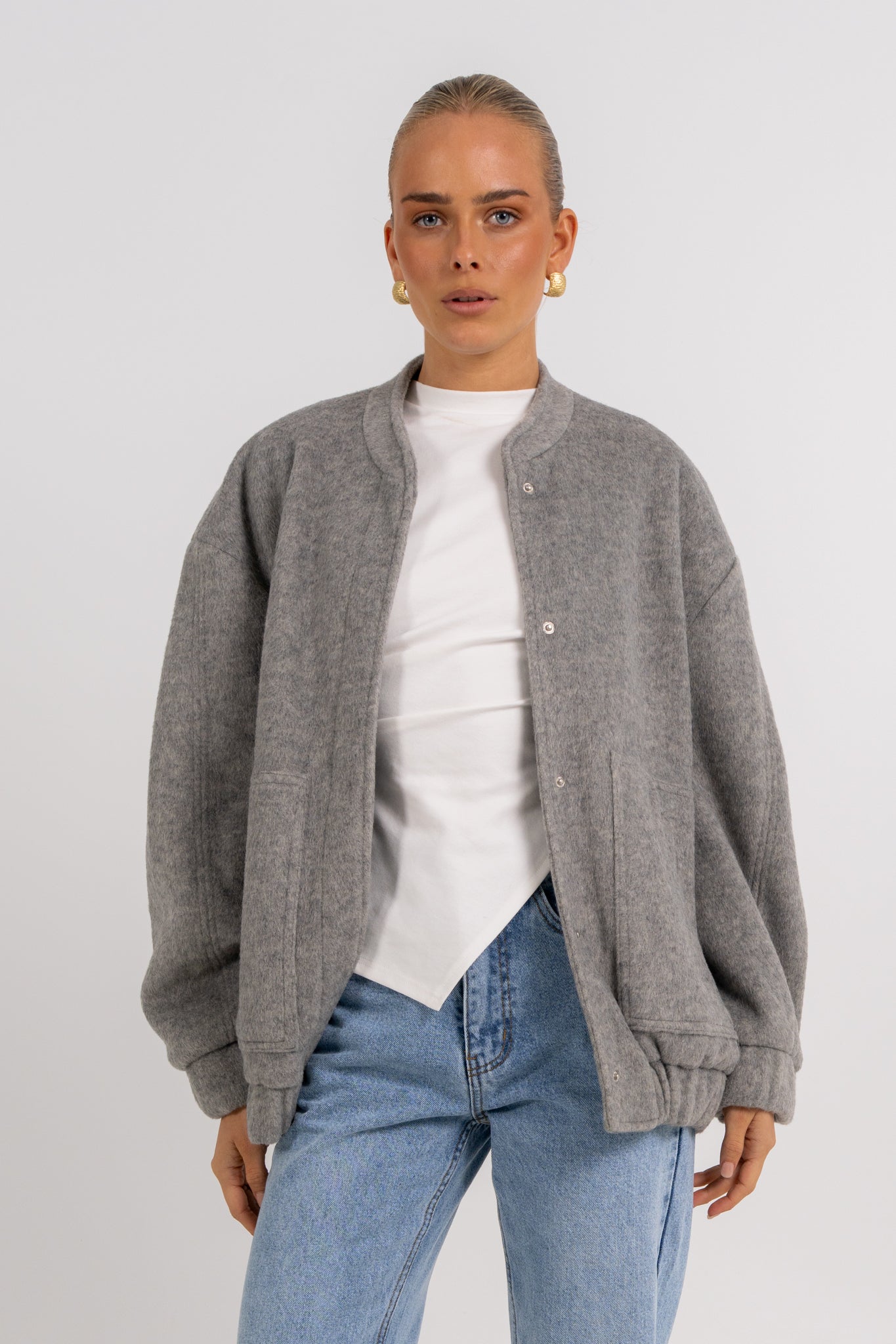 Tully Bomber Jacket Grey