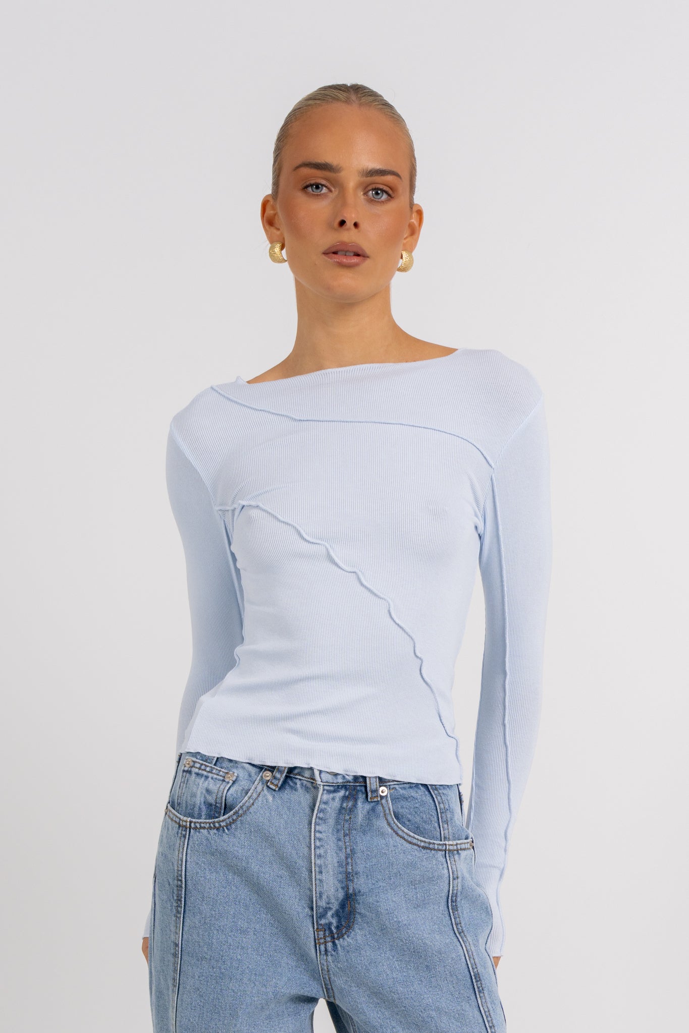 Nicka Long Sleeve Top Blue