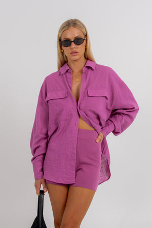 Poppi Knit Shorts Magenta