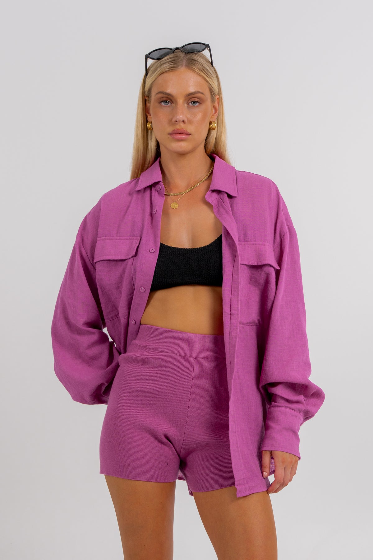 Rosette Shirt Magenta