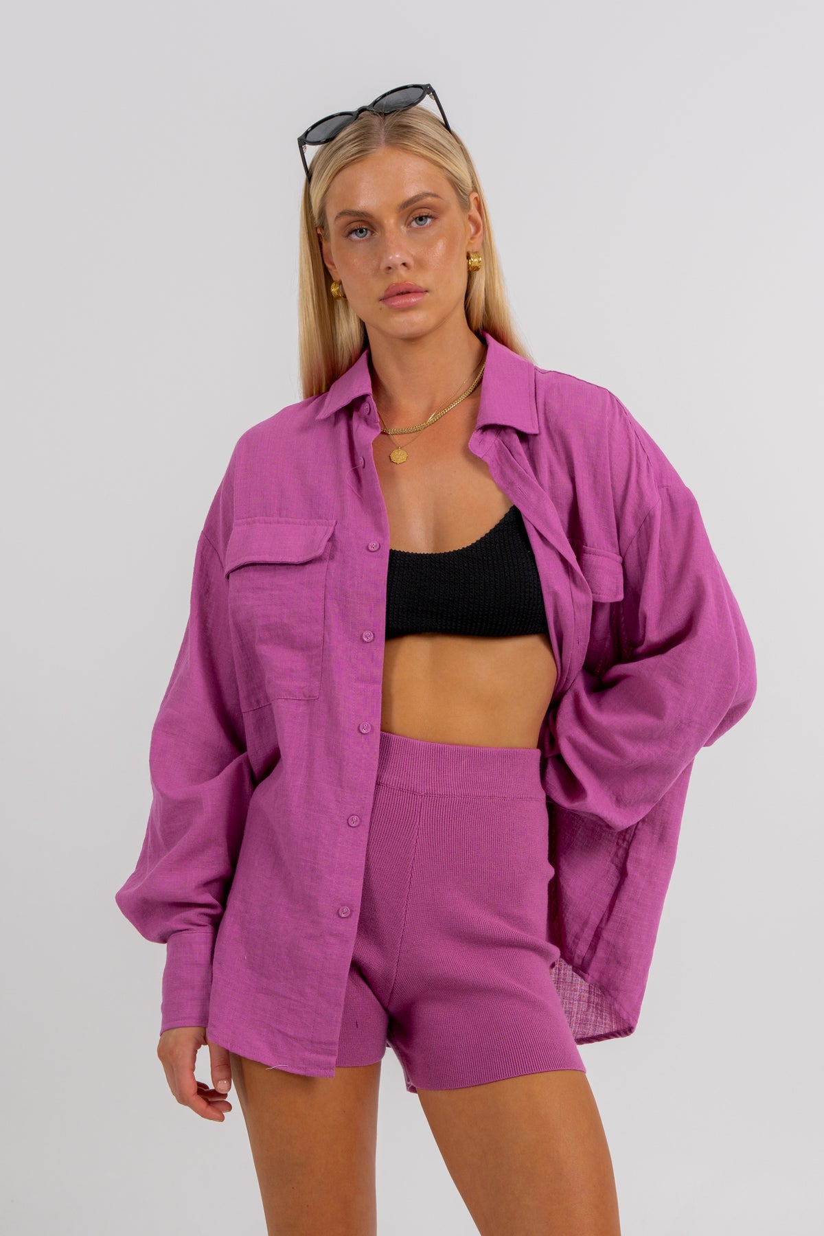 Rosette Shirt Magenta