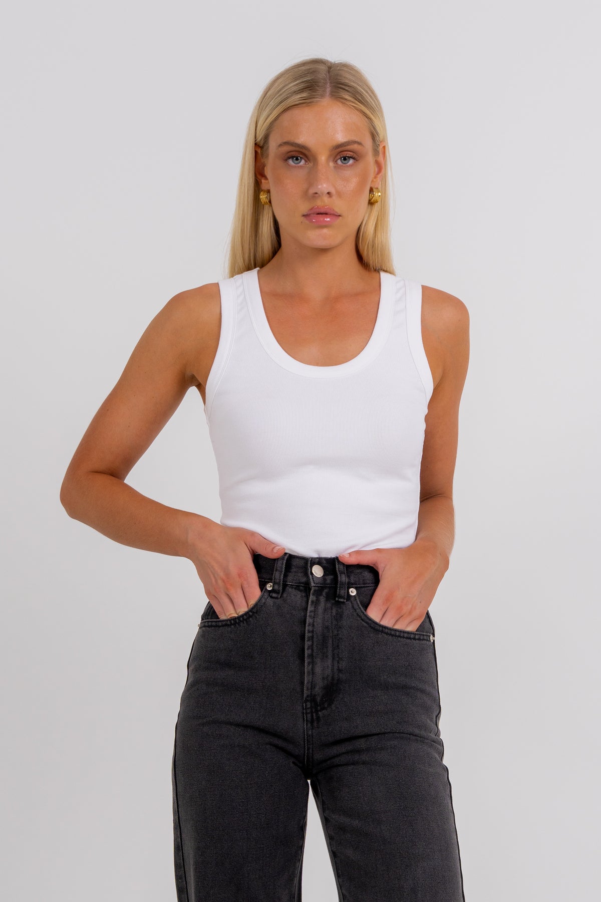 Carissa Wide Leg Jeans Washed Black