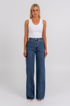 Carissa Wide Leg Jeans Classic Blue