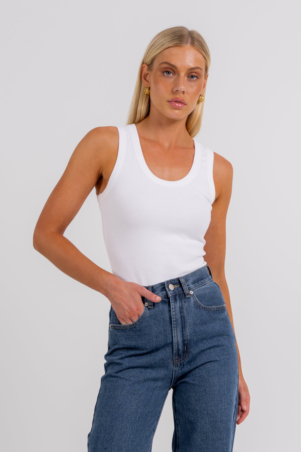 Carissa Wide Leg Jeans Classic Blue