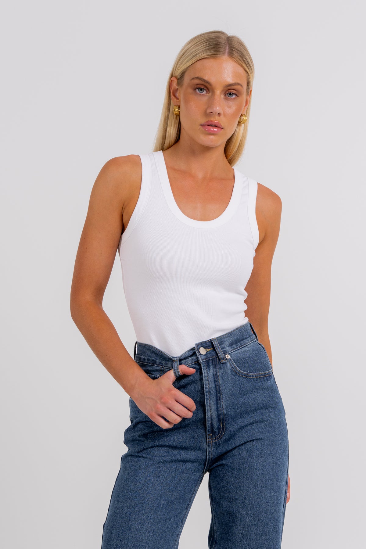 Carissa Wide Leg Jeans Classic Blue