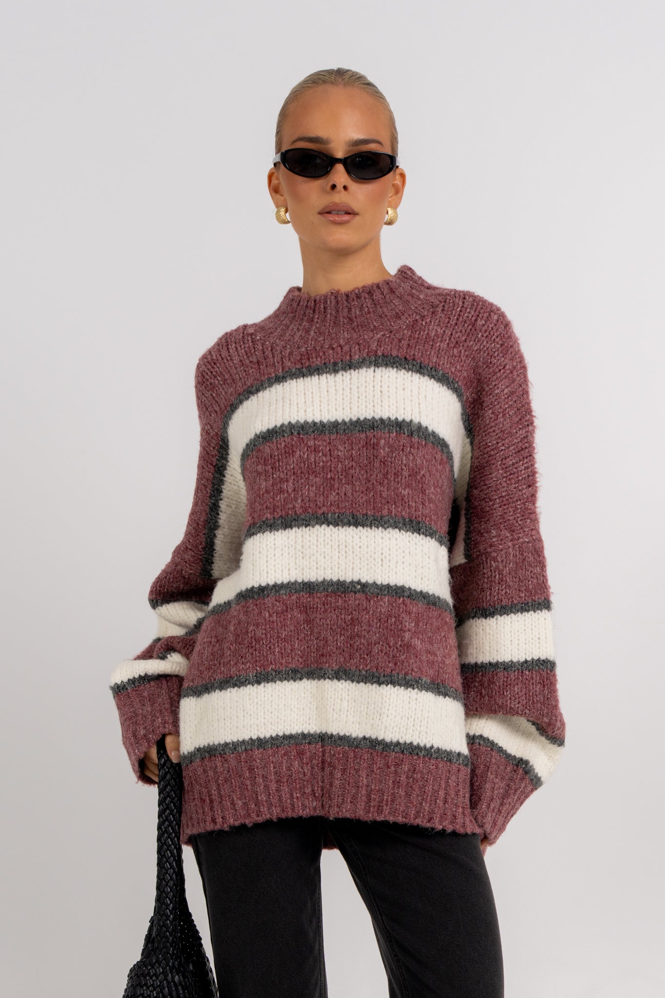 Ena Knit Jumper Burgundy