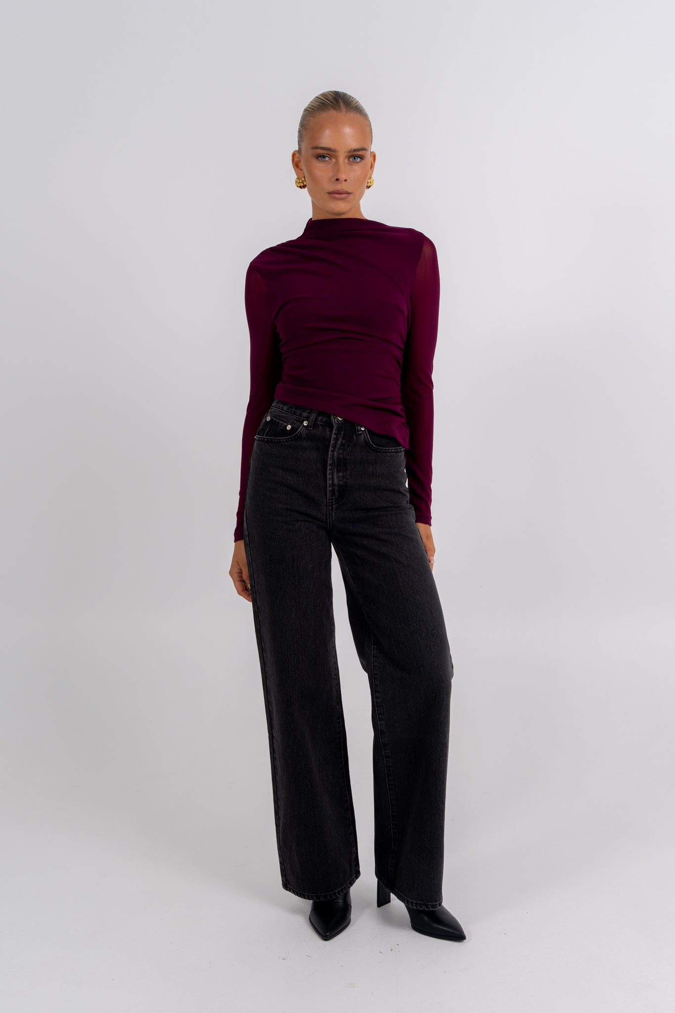 PRE ORDER Dakitah Long Sleeve Top Burgundy