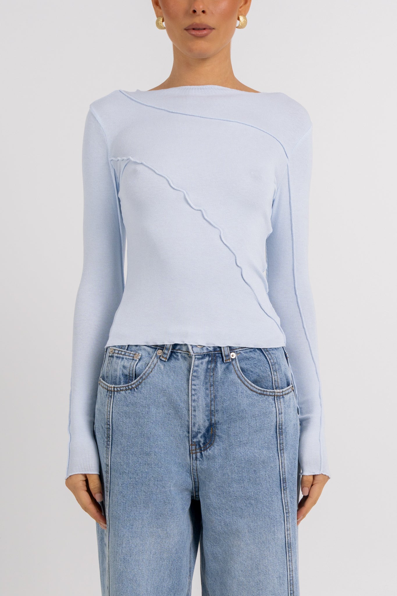 Nicka Long Sleeve Top Blue