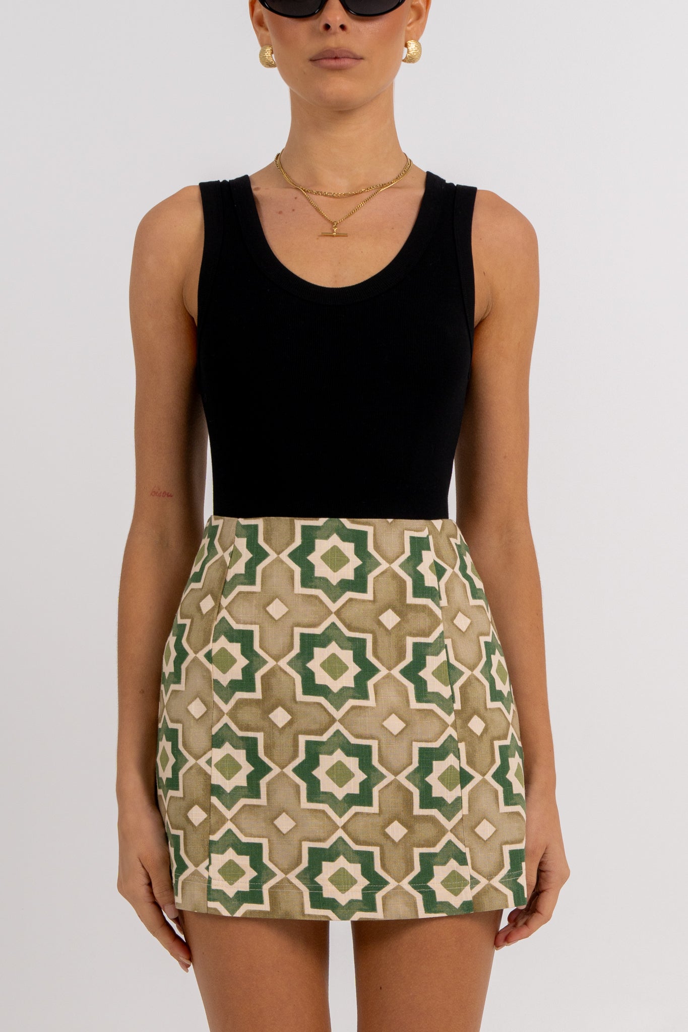 Aprire Mini Skirt Khaki Tile