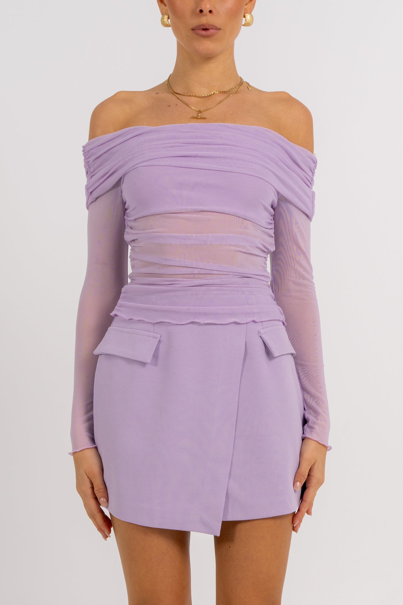 Plyrie Off-the-shoulder Top Lilac