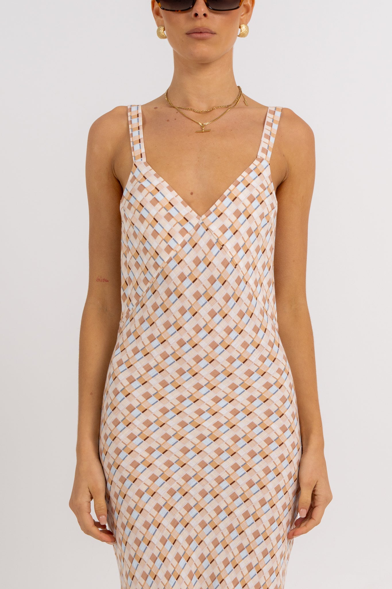 Giro Dress Beige Check