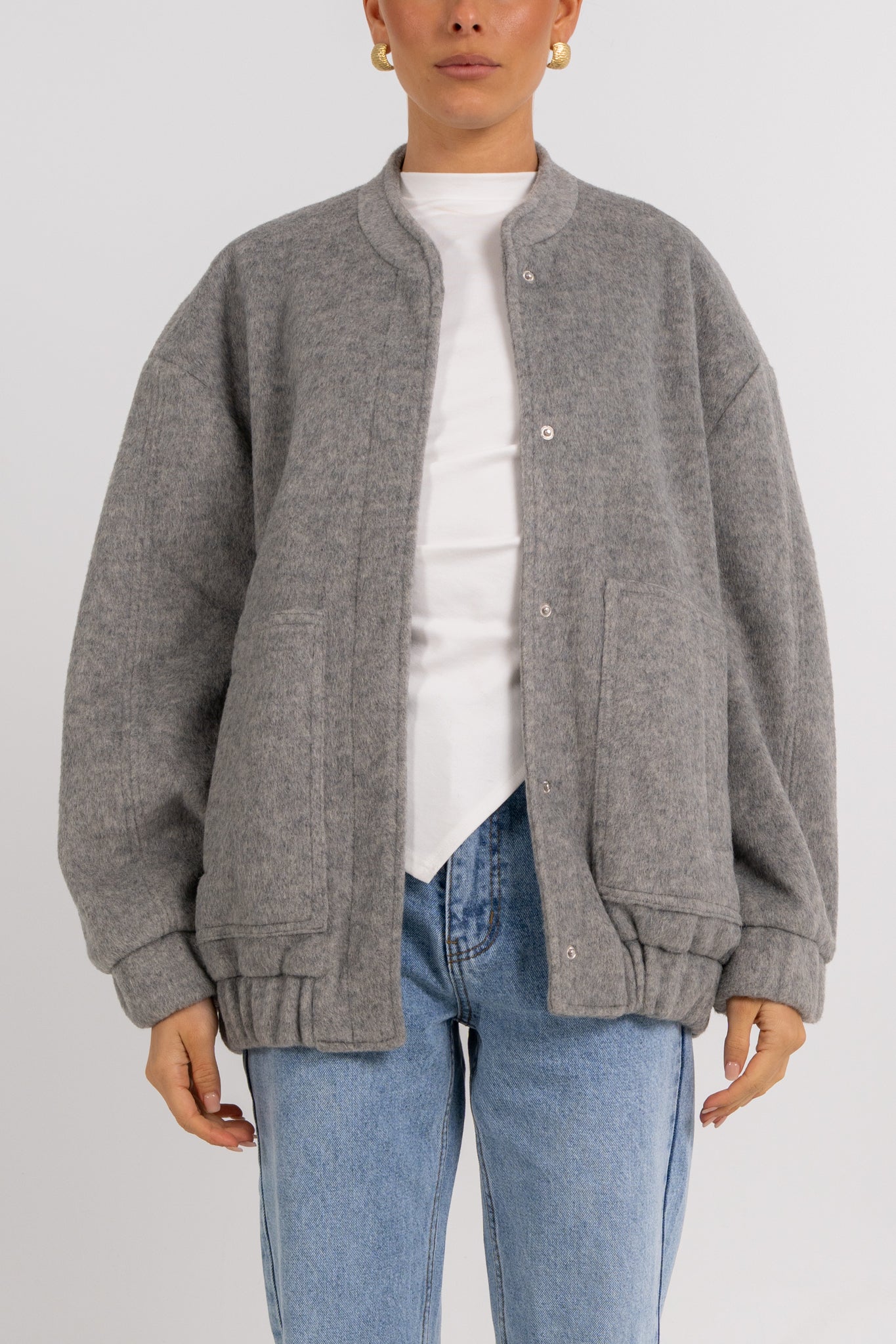 Tully Bomber Jacket Grey