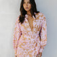 Maddox Shirt - Tan/Soft Pink Floral