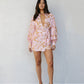 Maddox Shirt - Tan/Soft Pink Floral