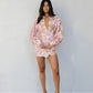Maddox Shirt - Tan/Soft Pink Floral