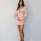 Maddox Shirt - Tan/Soft Pink Floral