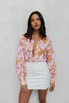 Chicago Billowed Shirt - Tan Floral Print