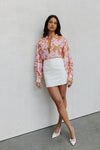 Chicago Billowed Shirt - Tan Floral Print