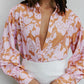 Maddox Shirt - Tan/Soft Pink Floral